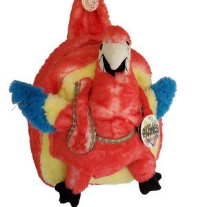 Plushies Back Pack Parrot Huggable Stuffed Animal Child Toddler Travel Day Care